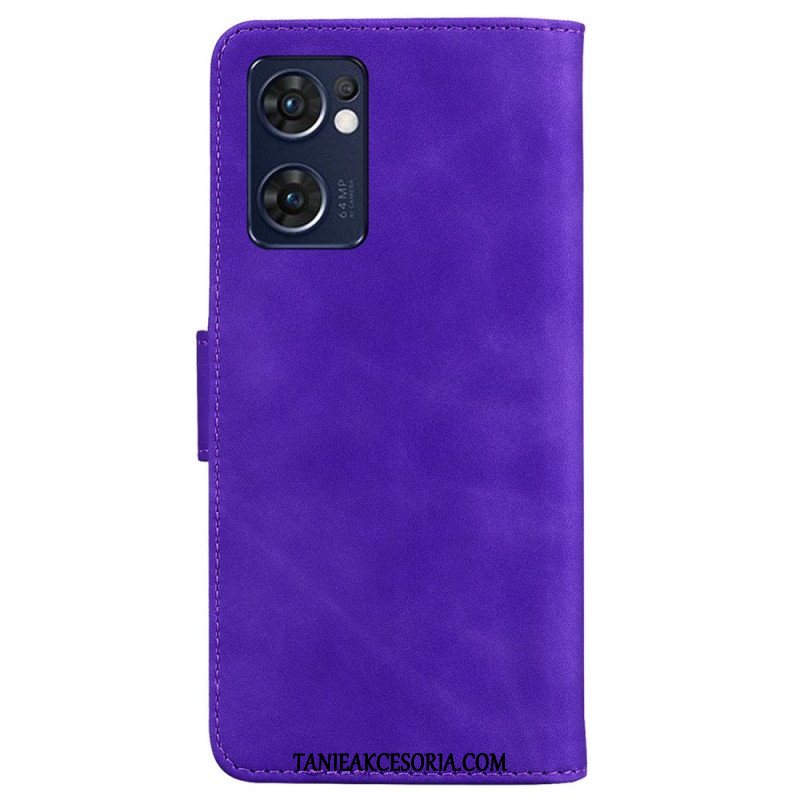 Etui Folio do Oppo Find X5 Lite Monochromatyczny Efekt Skóry