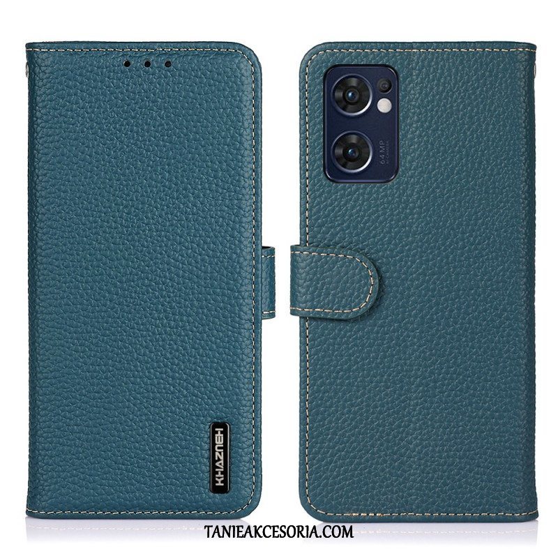 Etui Folio do Oppo Find X5 Lite Oryginalna Skóra Khazneh Litchi