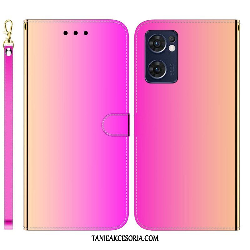 Etui Folio do Oppo Find X5 Lite Osłona Lusterka Ze Sztucznej Skóry