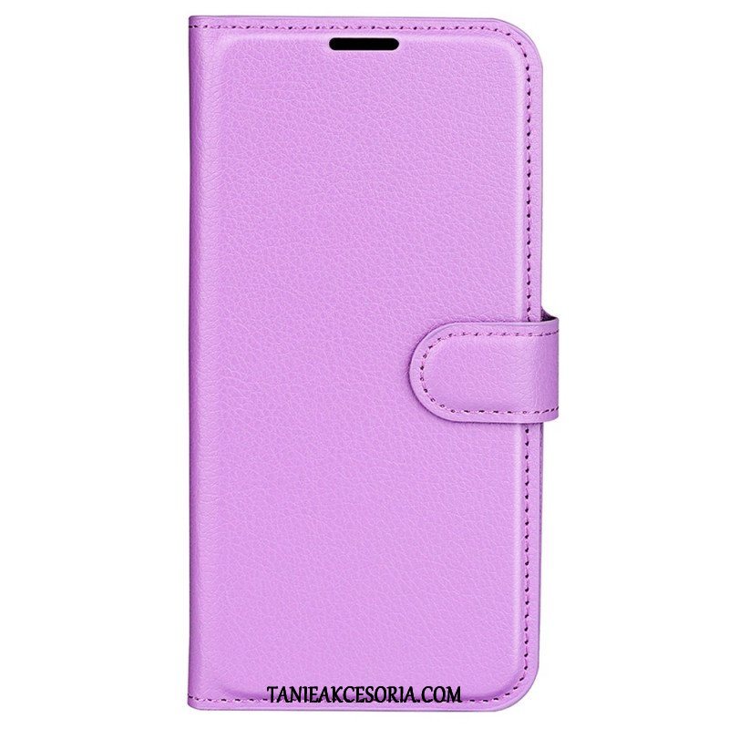 Etui Folio do Oppo Find X5 Pro Klasyczna Sztuczna Skóra Liczi