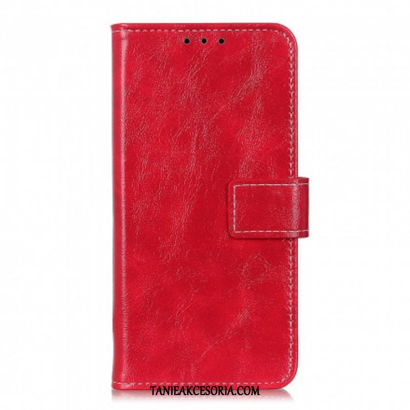 Etui Folio do Oppo Reno 6 5G Błyszczące I Odsłonięte Szwy