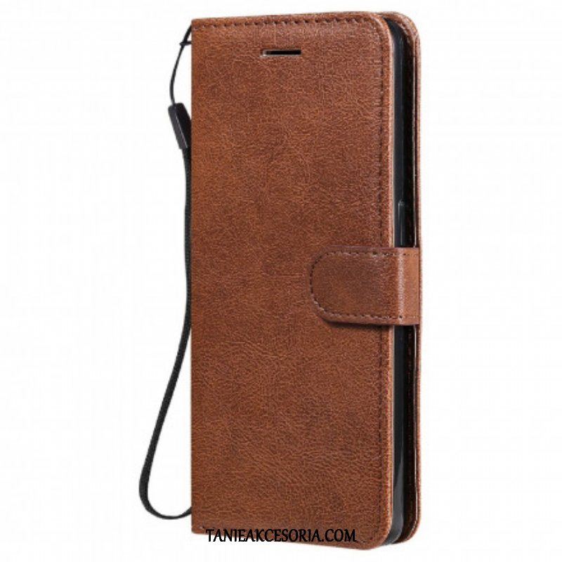 Etui Folio do Oppo Reno 6 5G z Łańcuch Solid Color Series Strappy