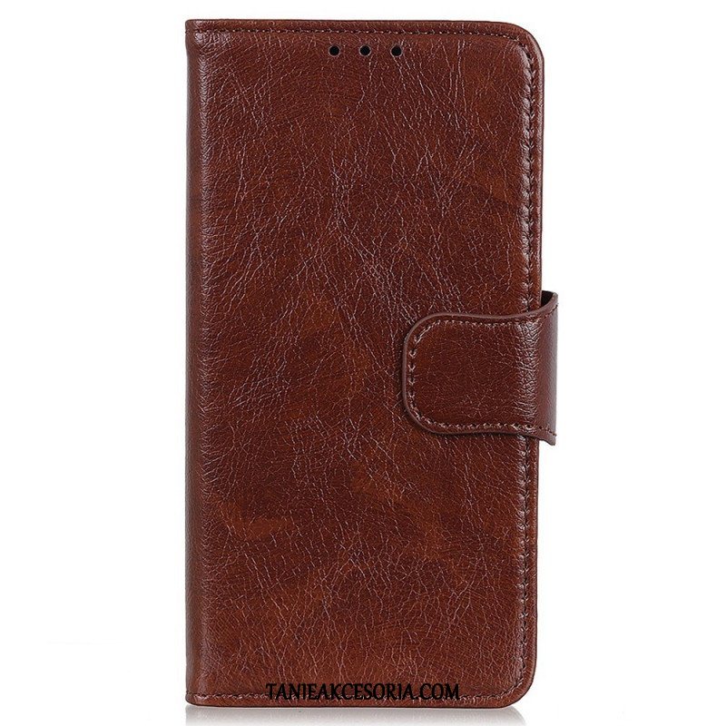 Etui Folio do Oppo Reno 7 Dwoina Skóry Nappa