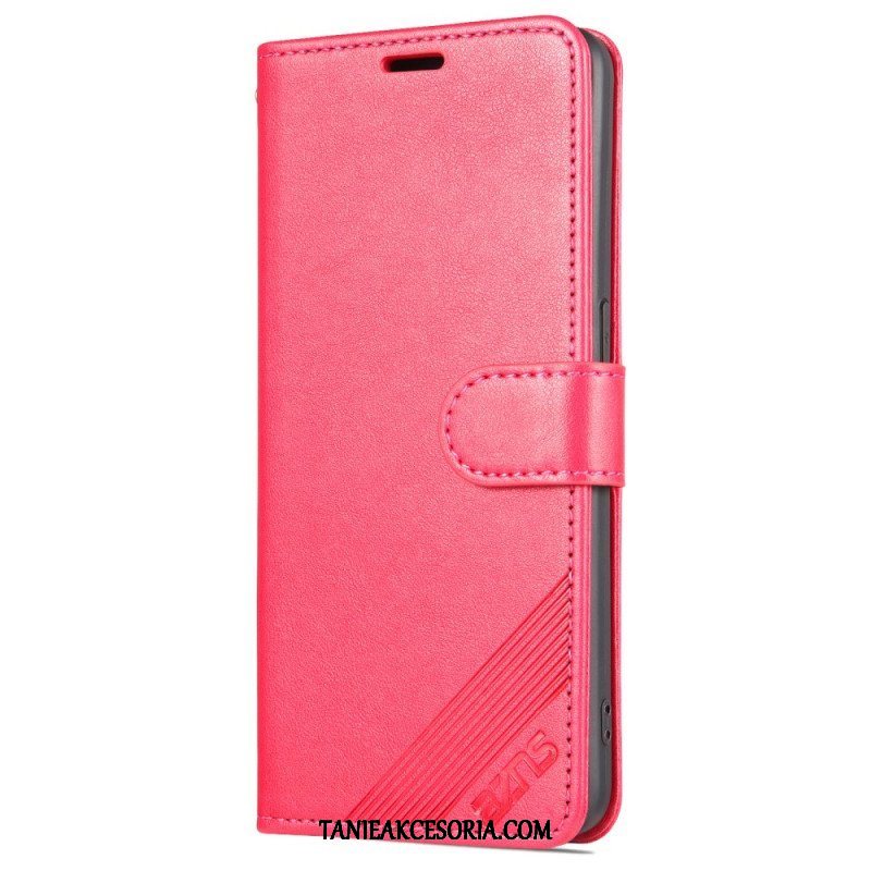 Etui Folio do Oppo Reno 8 Lite Stylizacja Skóry Azns