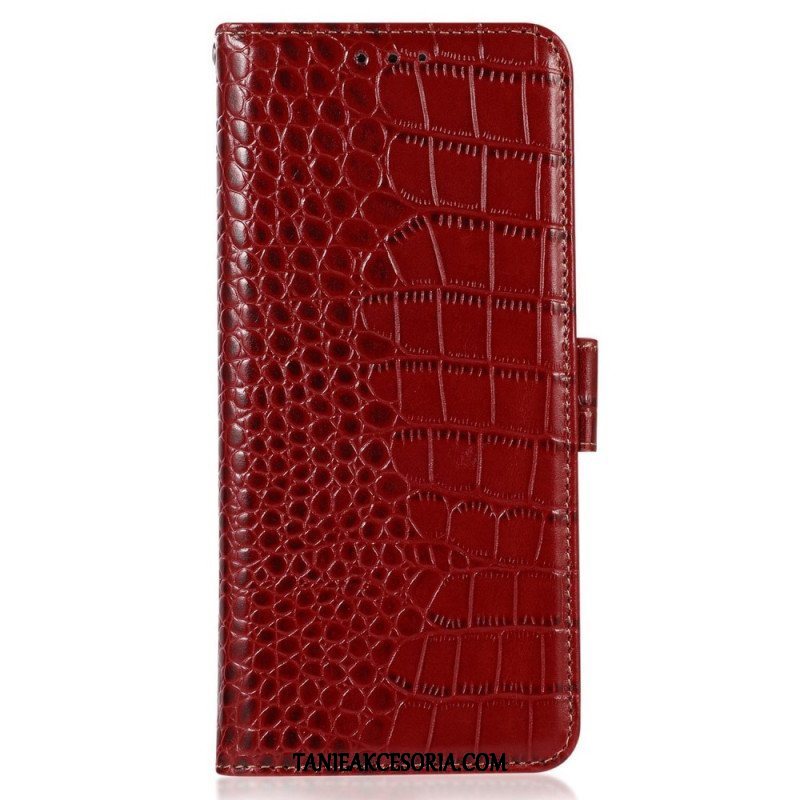 Etui Folio do Oppo Reno 8 Rfid W Stylu Krokodyla