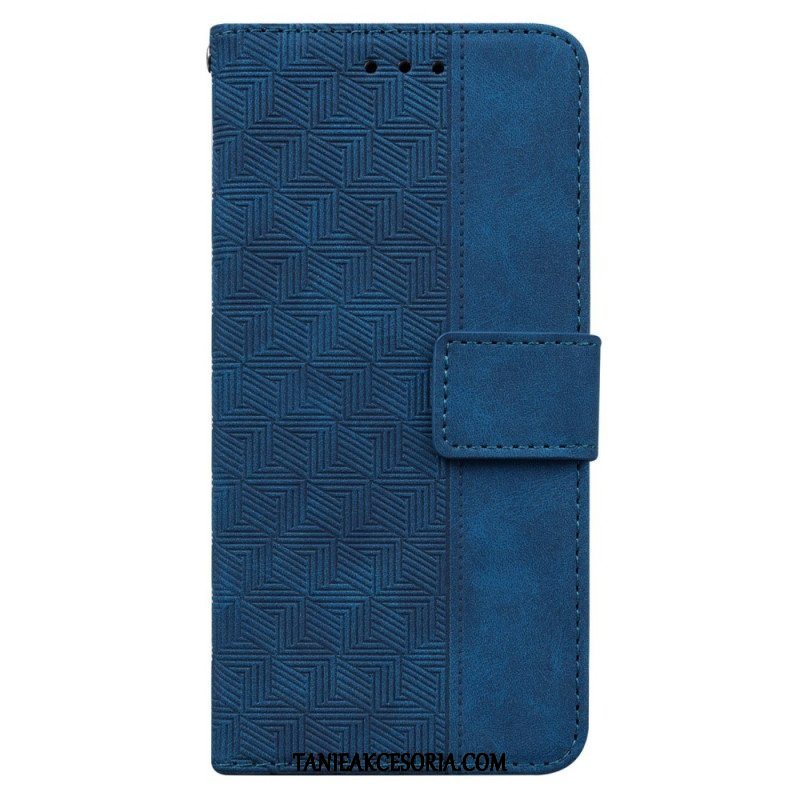 Etui Folio do Oppo Reno 8 z Łańcuch Pasiasty Wzór