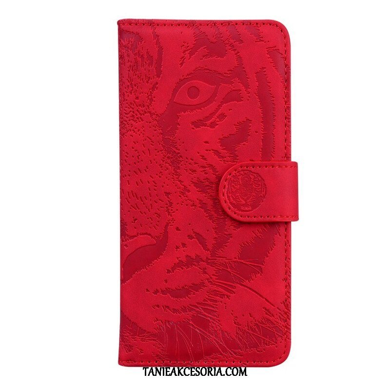 Etui Folio do Poco M3 Pro 5G Nadruk Twarzy Tygrysa