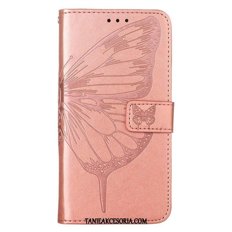 Etui Folio do Poco X4 GT z Łańcuch Motyl W Paski