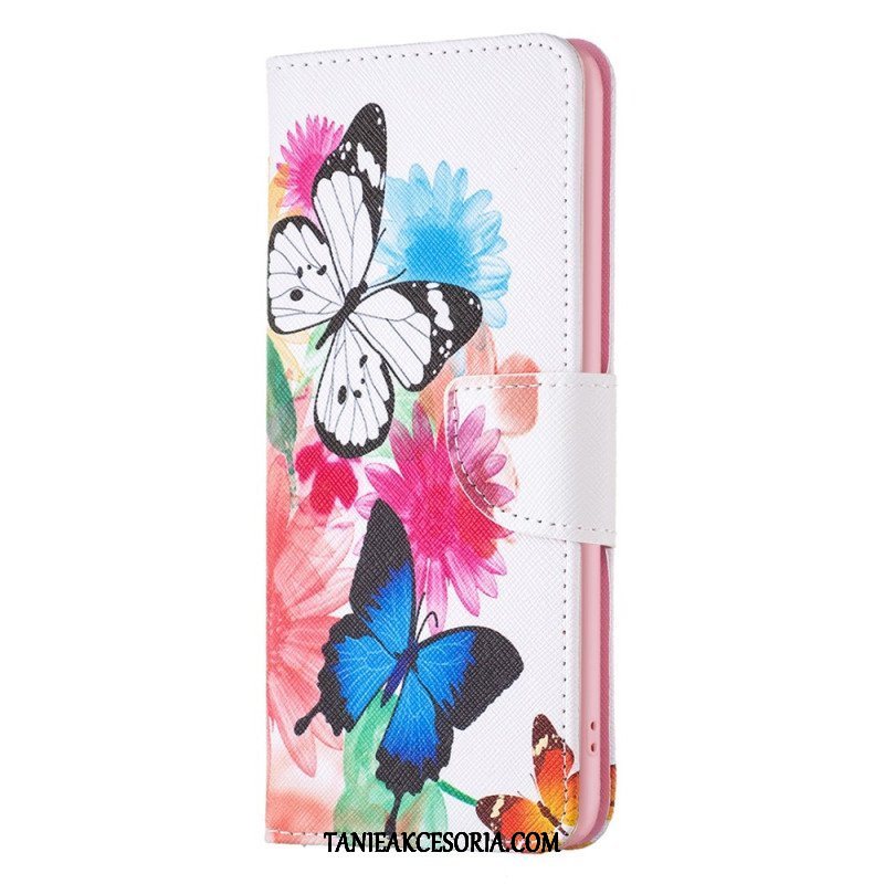 Etui Folio do Poco X5 5G Akwarela Motyle