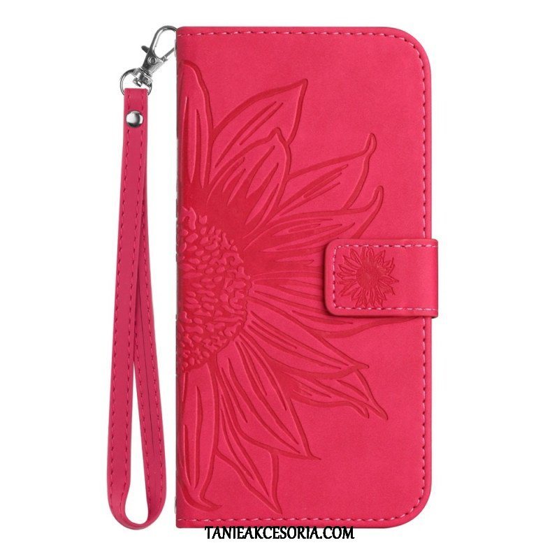 Etui Folio do Poco X5 5G Kwiat Z Smyczem