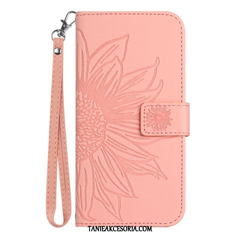 Etui Folio do Poco X5 5G Kwiat Z Smyczem