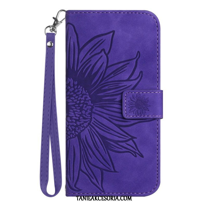 Etui Folio do Poco X5 5G Kwiat Z Smyczem