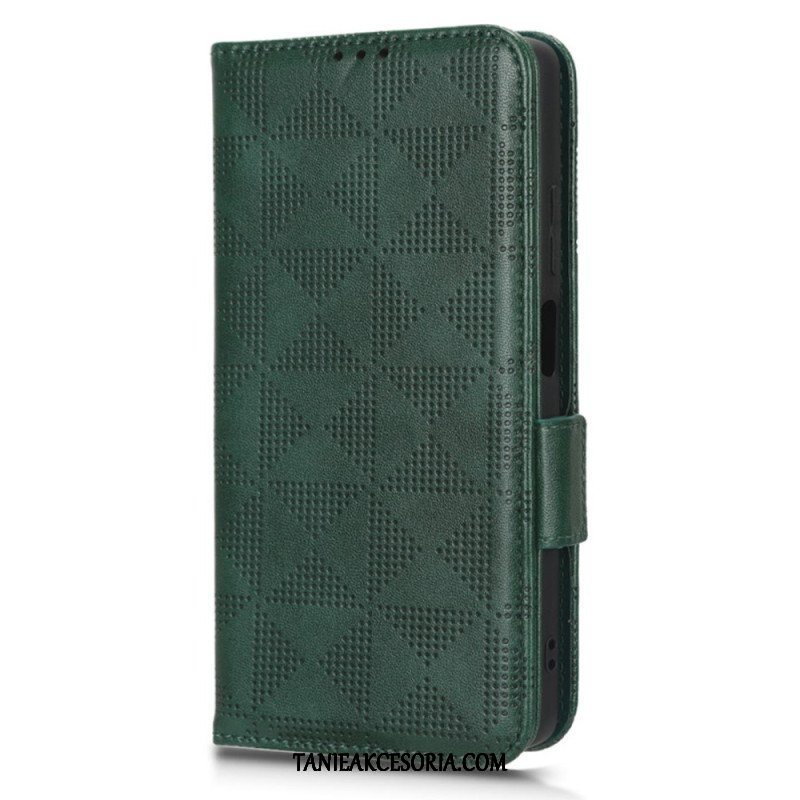 Etui Folio do Poco X5 5G Trójkąty Ze Smyczą