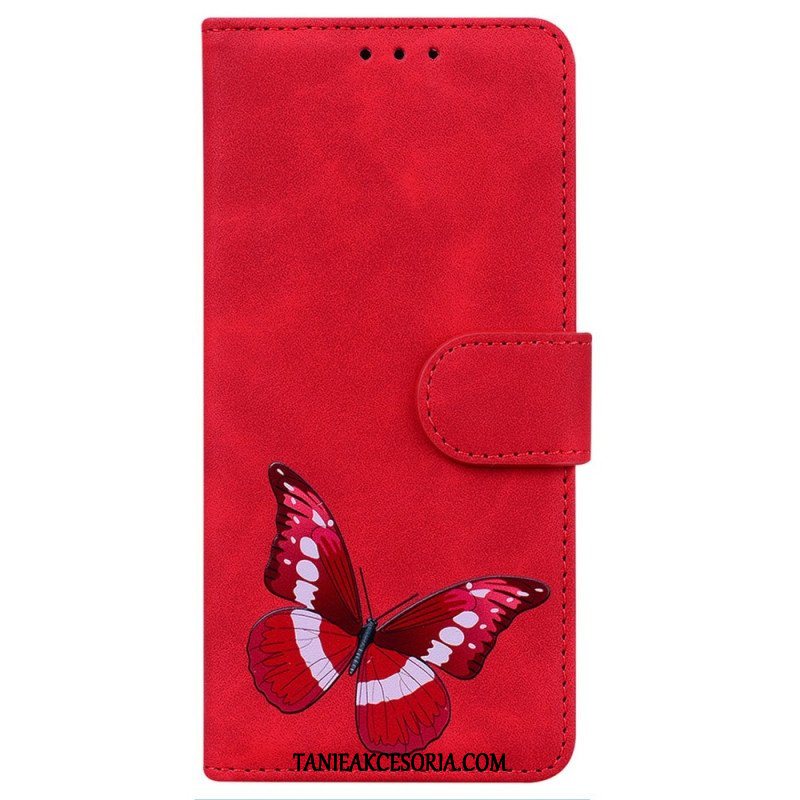 Etui Folio do Realme C31 Motyl Ze Sztucznej Skóry