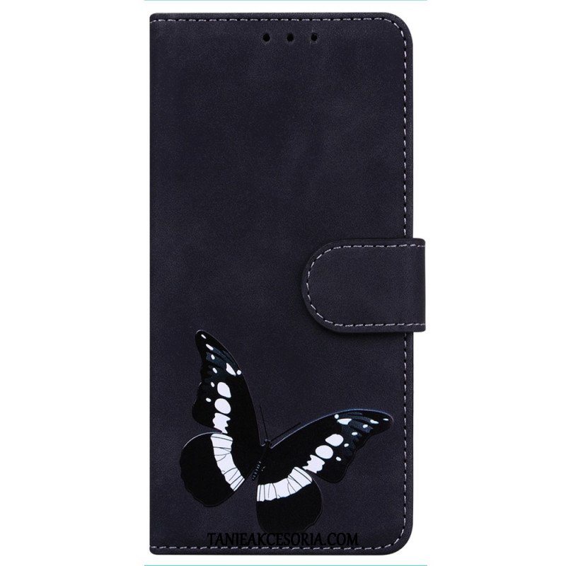 Etui Folio do Realme C35 Motyl Dotykający Skóry