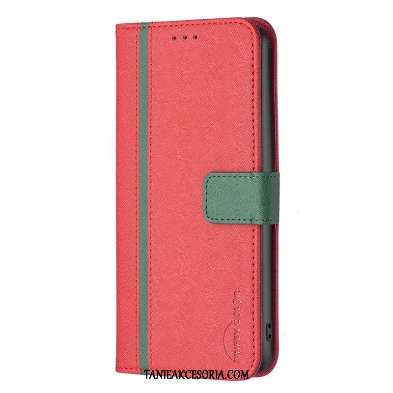 Etui Folio do Realme C35 Teksturowana Imitacja Skóry Binfen Kolor