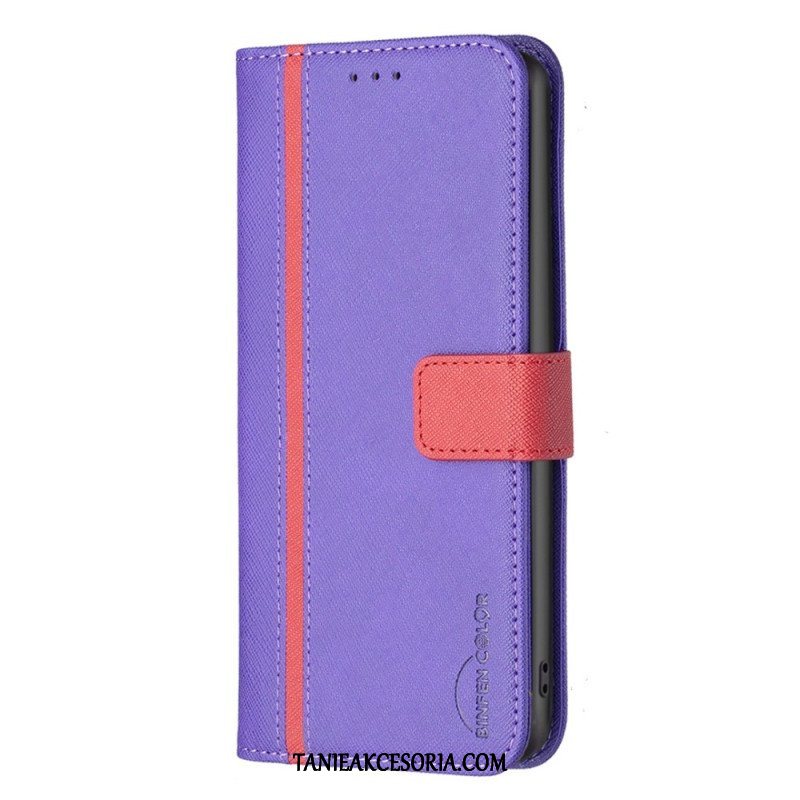 Etui Folio do Realme C35 Teksturowana Imitacja Skóry Binfen Kolor