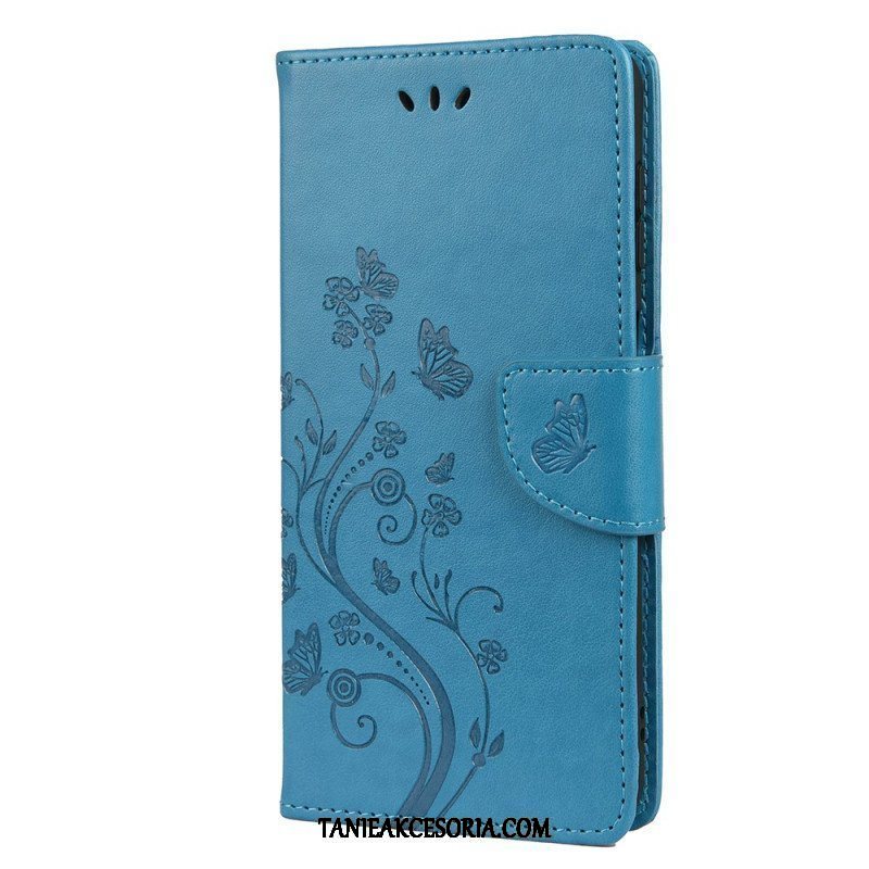 Etui Folio do Samsung Galaxy A13 5G / A04s Motyle I Kwiaty