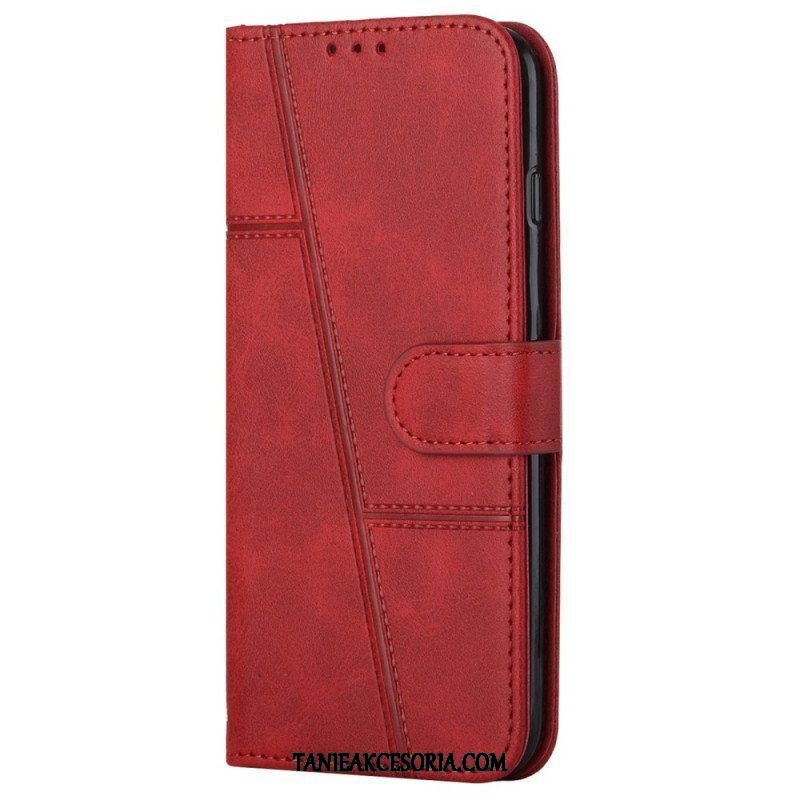 Etui Folio do Samsung Galaxy A13 5G / A04s z Łańcuch Pasek Z Efektem Skóry Ekologicznej