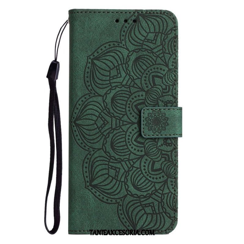 Etui Folio do Samsung Galaxy A13 z Łańcuch Mandala Z Paskami W Stylu Vintage