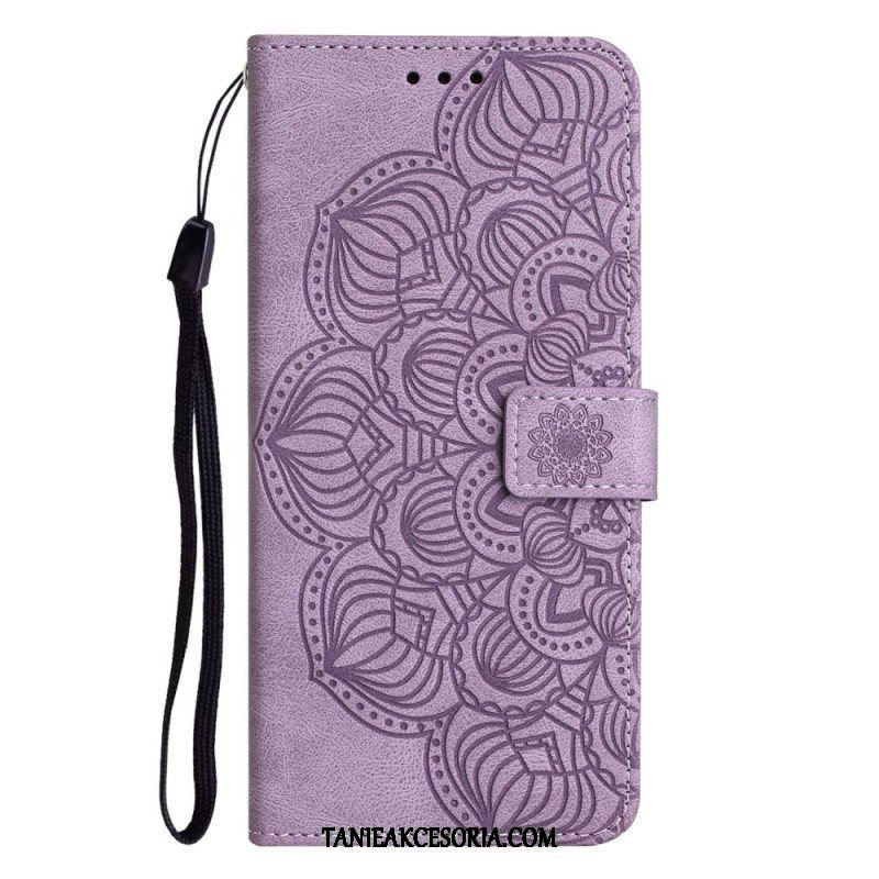 Etui Folio do Samsung Galaxy A13 z Łańcuch Mandala Z Paskami W Stylu Vintage