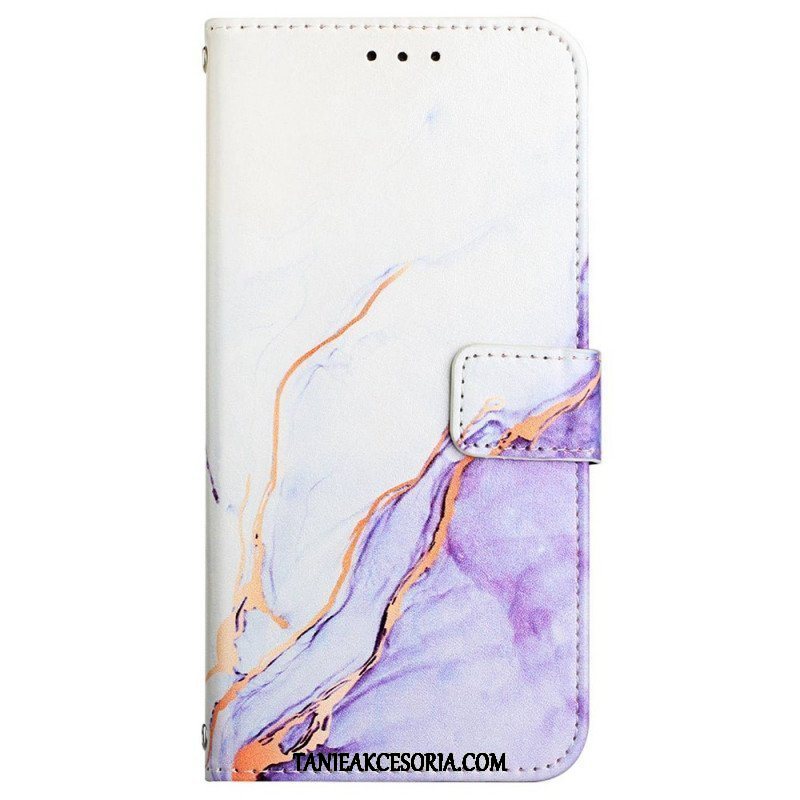 Etui Folio do Samsung Galaxy A13 z Łańcuch Pasek Marmuru