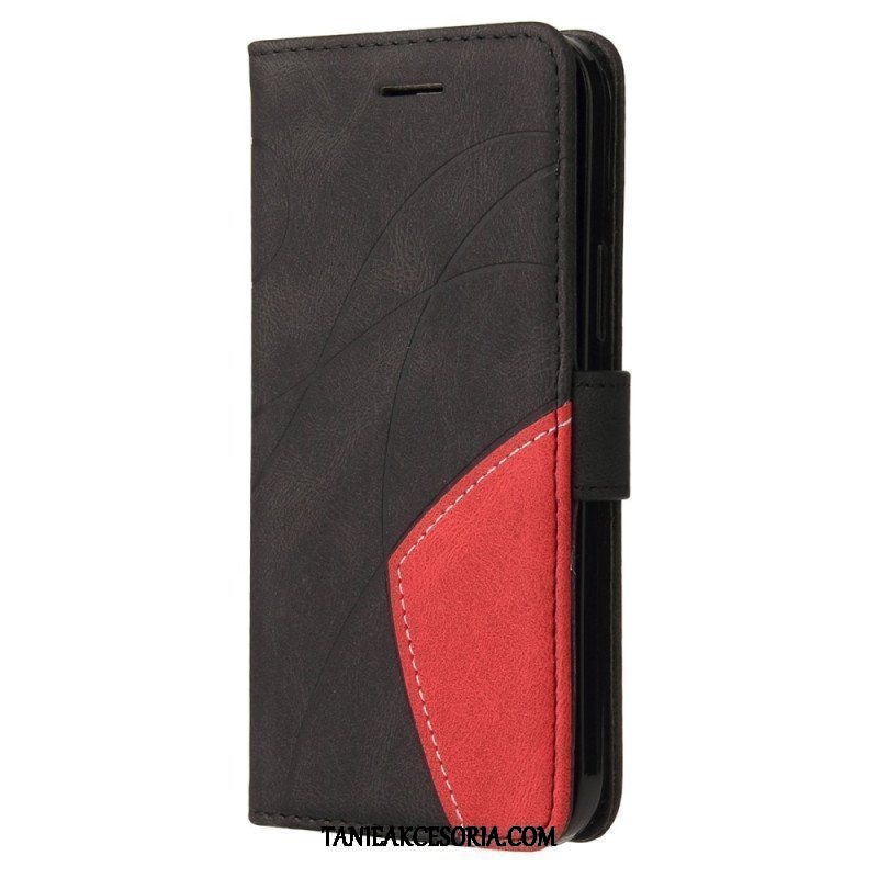 Etui Folio do Samsung Galaxy A14 / A14 5G z Łańcuch Dwukolorowy Pasek