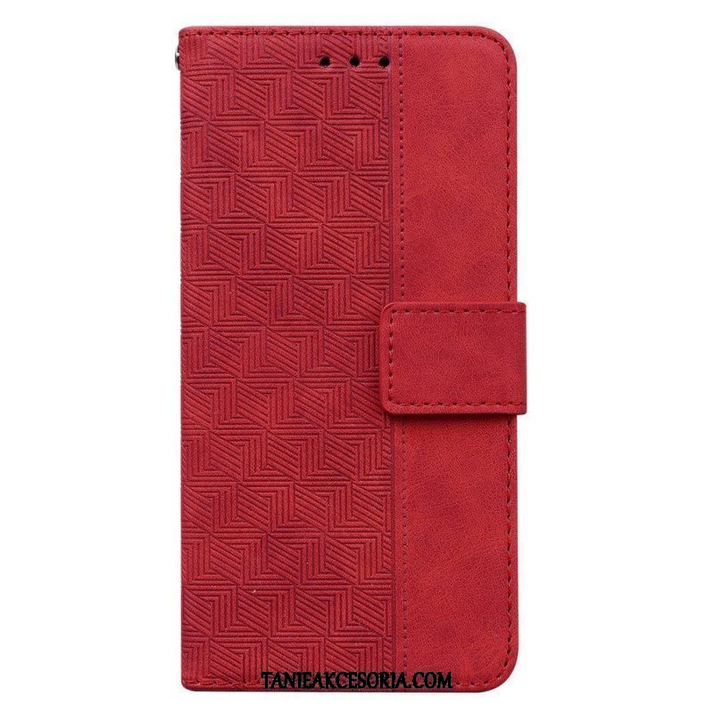 Etui Folio do Samsung Galaxy A14 / A14 5G z Łańcuch Pasiasty Wzór