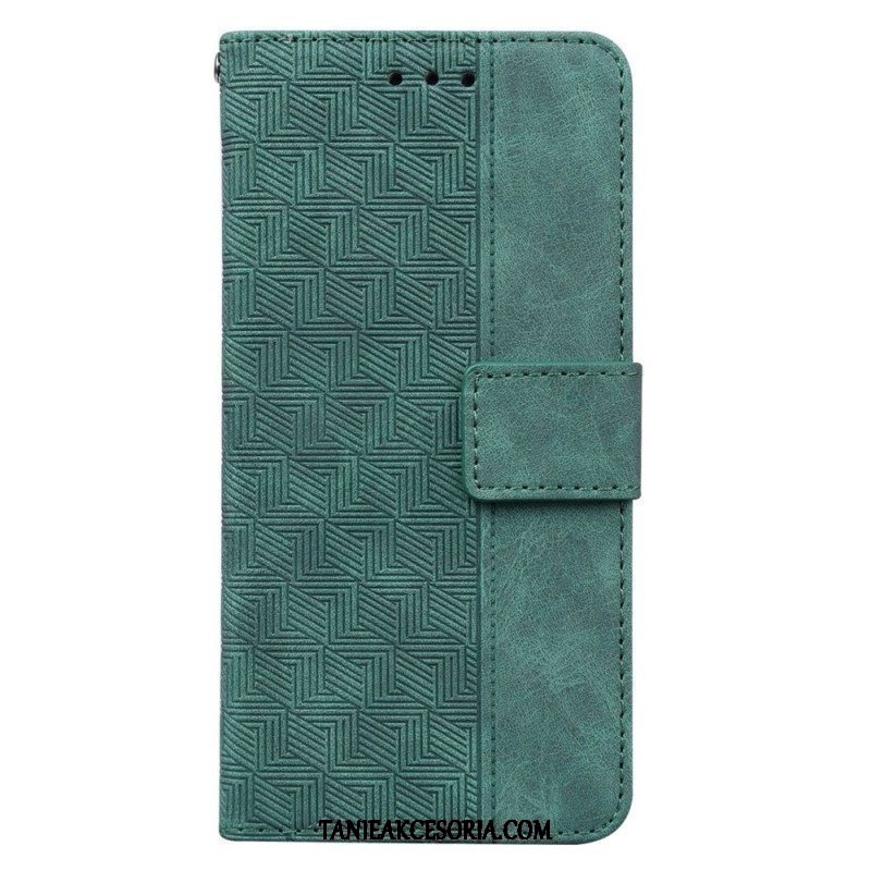 Etui Folio do Samsung Galaxy A14 / A14 5G z Łańcuch Pasiasty Wzór