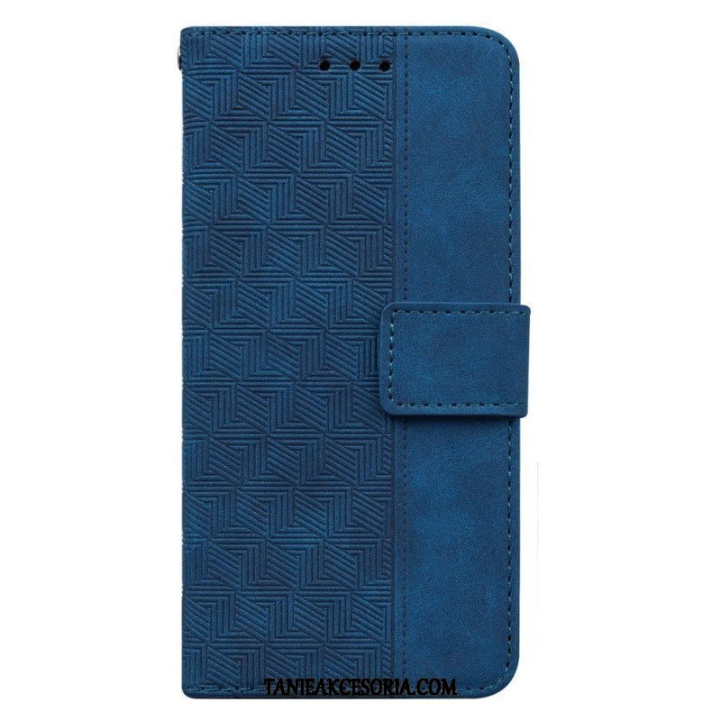 Etui Folio do Samsung Galaxy A14 / A14 5G z Łańcuch Pasiasty Wzór