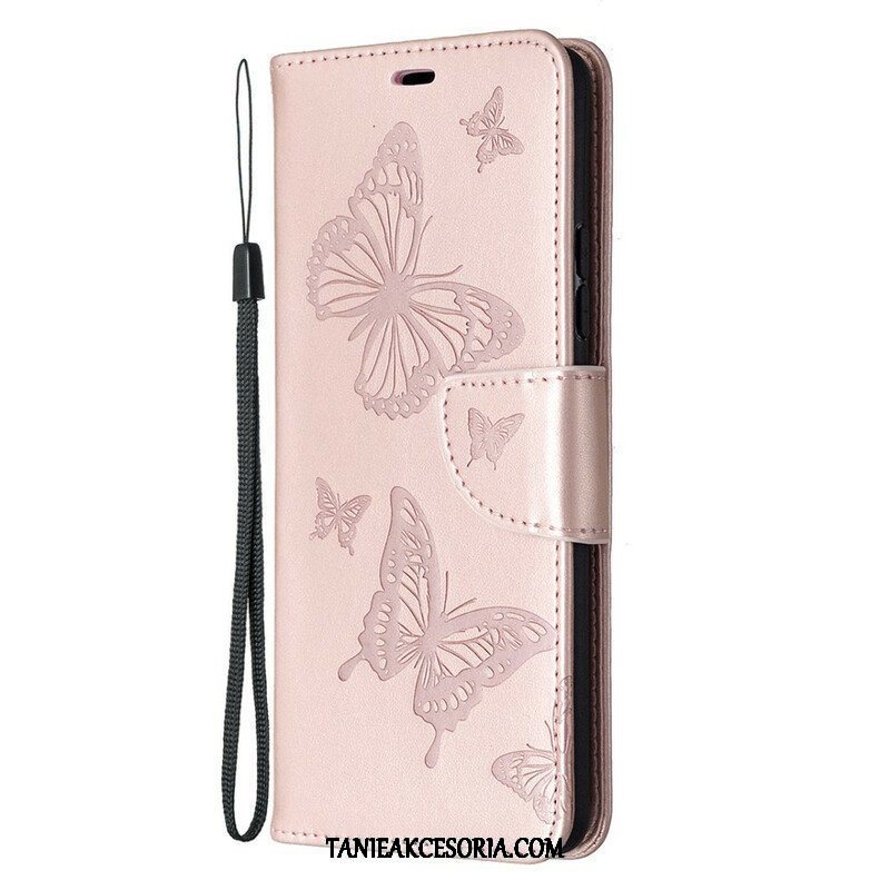 Etui Folio do Samsung Galaxy A42 5G Motyle W Locie Z Smyczą