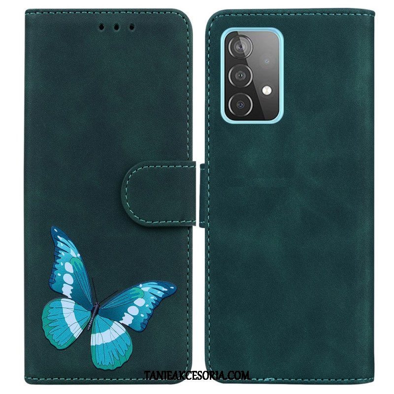 Etui Folio do Samsung Galaxy A52 4G / A52 5G / A52s 5G Motyl Dotykający Skóry