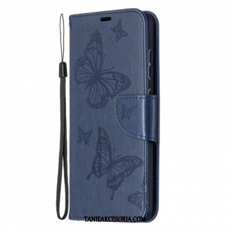 Etui Folio do Samsung Galaxy A52 4G / A52 5G / A52s 5G Motyle W Locie Z Smyczą