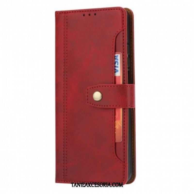 Etui Folio do Samsung Galaxy A52 4G / A52 5G / A52s 5G Przednie Etui Na Karty Z Efektem Skóry