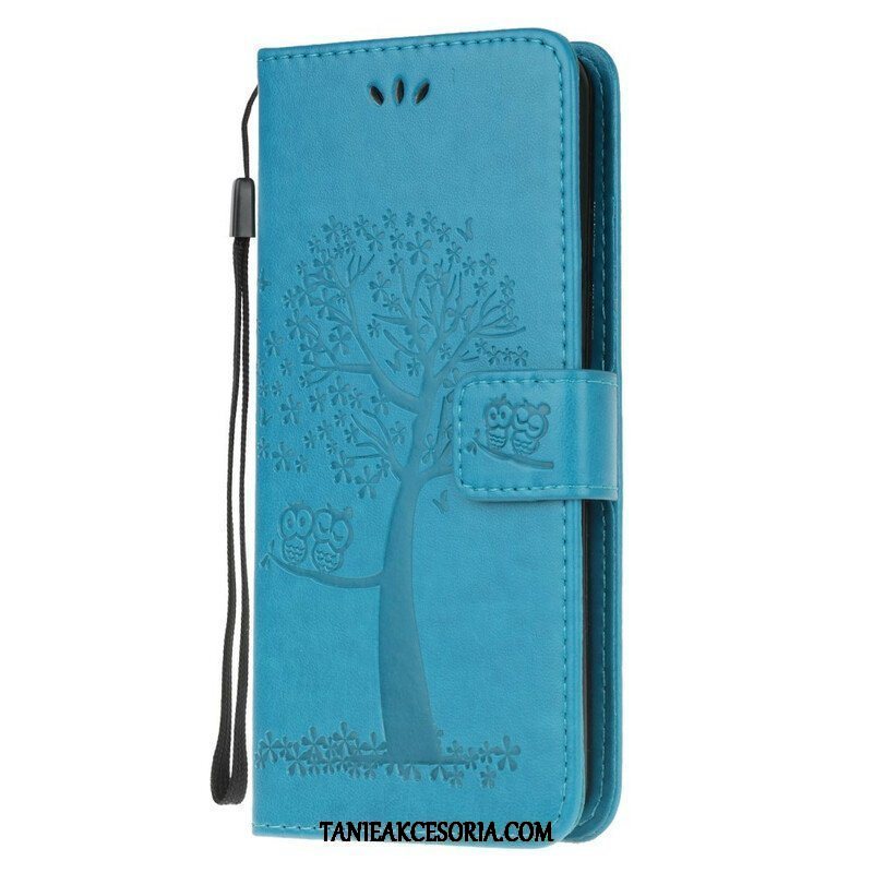 Etui Folio do Samsung Galaxy A52 4G / A52 5G / A52s 5G z Łańcuch Drzewo Stringów I Sowy