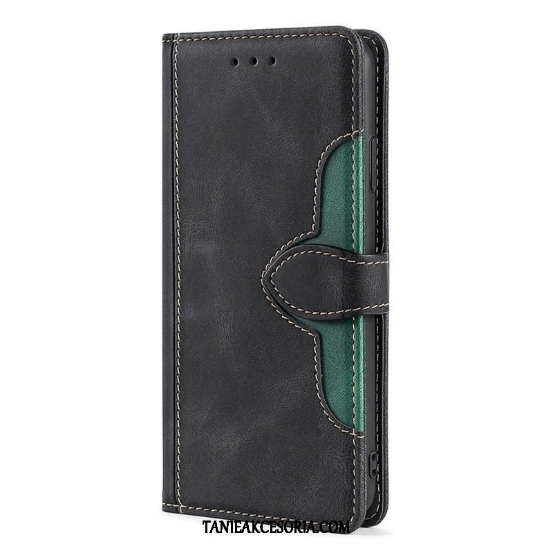 Etui Folio do Samsung Galaxy A53 5G Dwukolorowa Stylowa Sztuczna Skóra