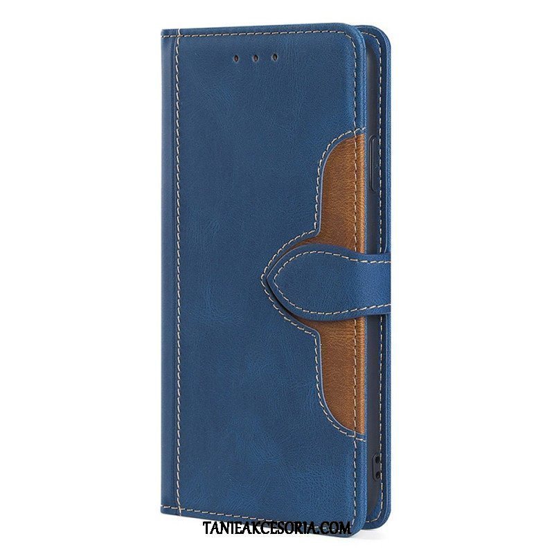 Etui Folio do Samsung Galaxy A53 5G Dwukolorowa Stylowa Sztuczna Skóra