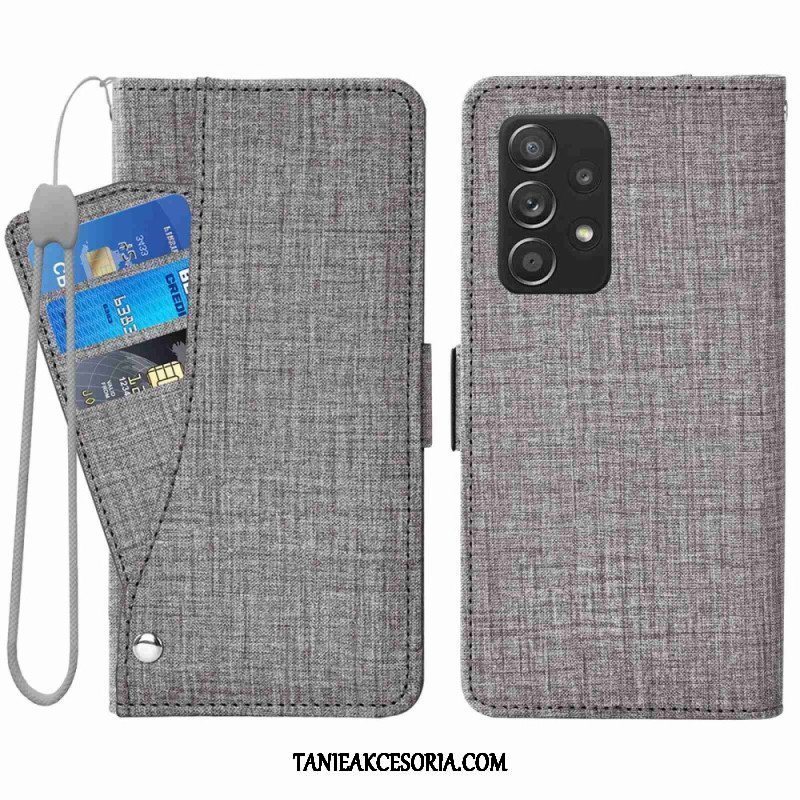 Etui Folio do Samsung Galaxy A53 5G Dżinsy Z Obrotowym Uchwytem Na Karty