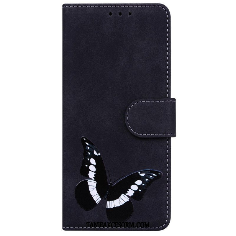 Etui Folio do Samsung Galaxy A53 5G Motyl Dotykający Skóry