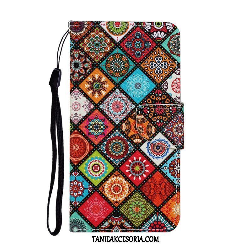 Etui Folio do Samsung Galaxy A54 5G Patchwork Ze Smyczą