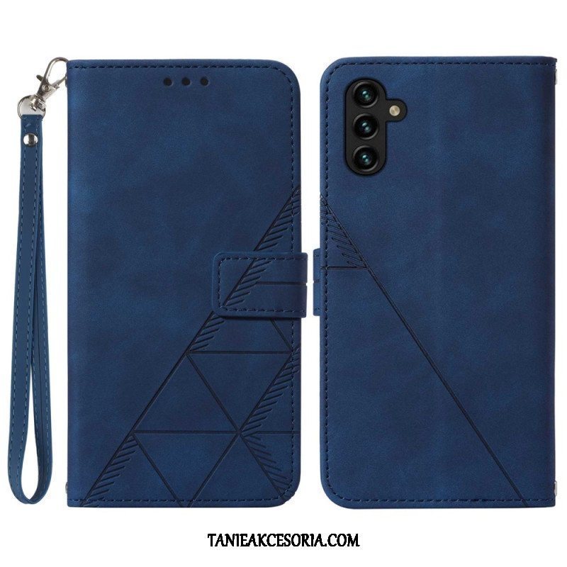 Etui Folio do Samsung Galaxy A54 5G z Łańcuch Trójkąty Paska