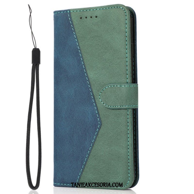 Etui Folio do Samsung Galaxy M12 / A12 Dwukolorowa Trójkątna Sztuczna Skóra