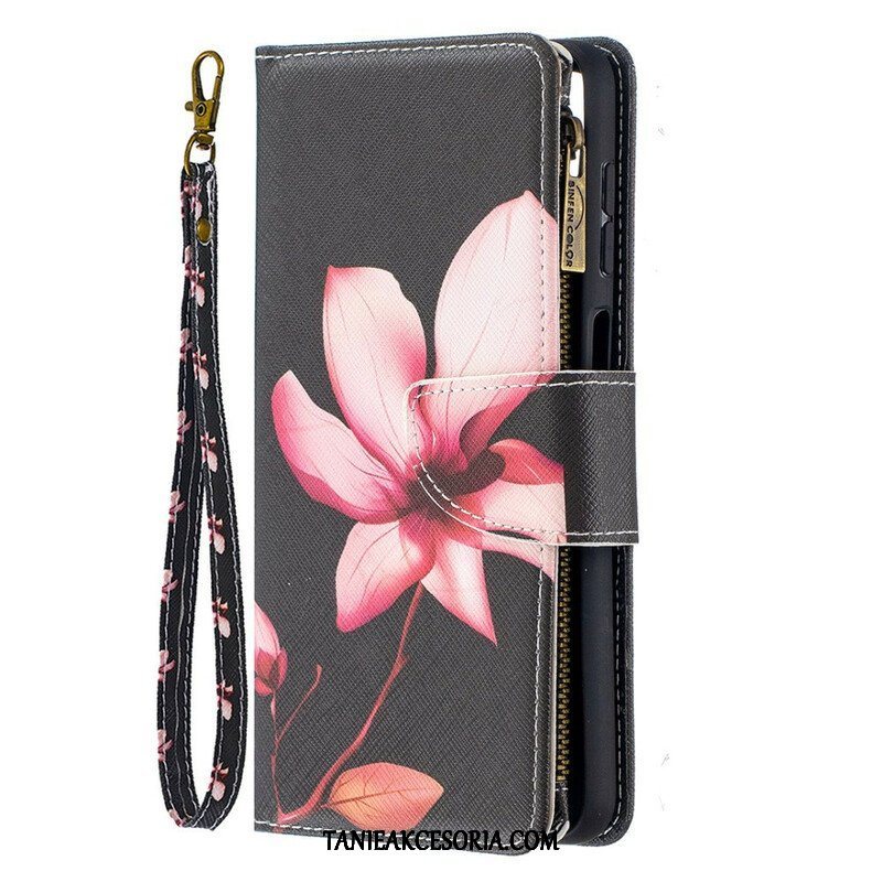 Etui Folio do Samsung Galaxy M12 / A12 Kieszonka Zapinana Na Zamek W Kwiaty