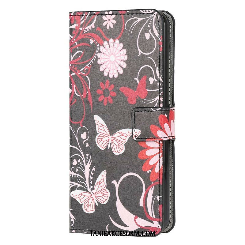 Etui Folio do Samsung Galaxy M12 / A12 Motyle I Kwiaty