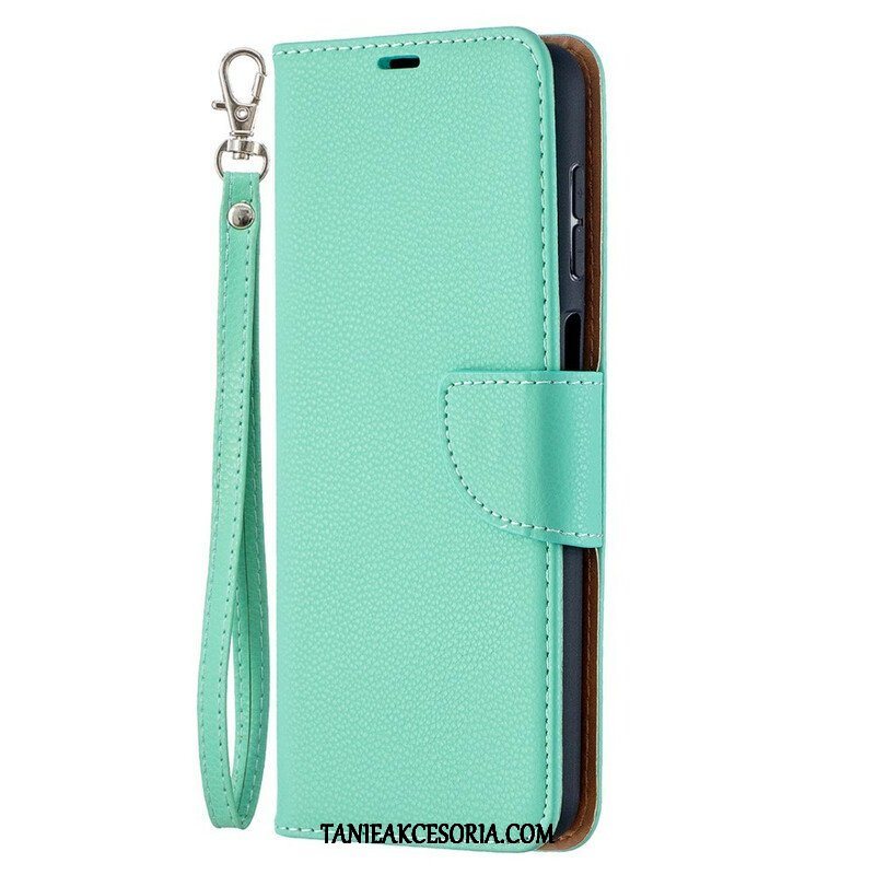 Etui Folio do Samsung Galaxy M12 / A12 Skórzany Futerał Liczi Rabat Ukośne