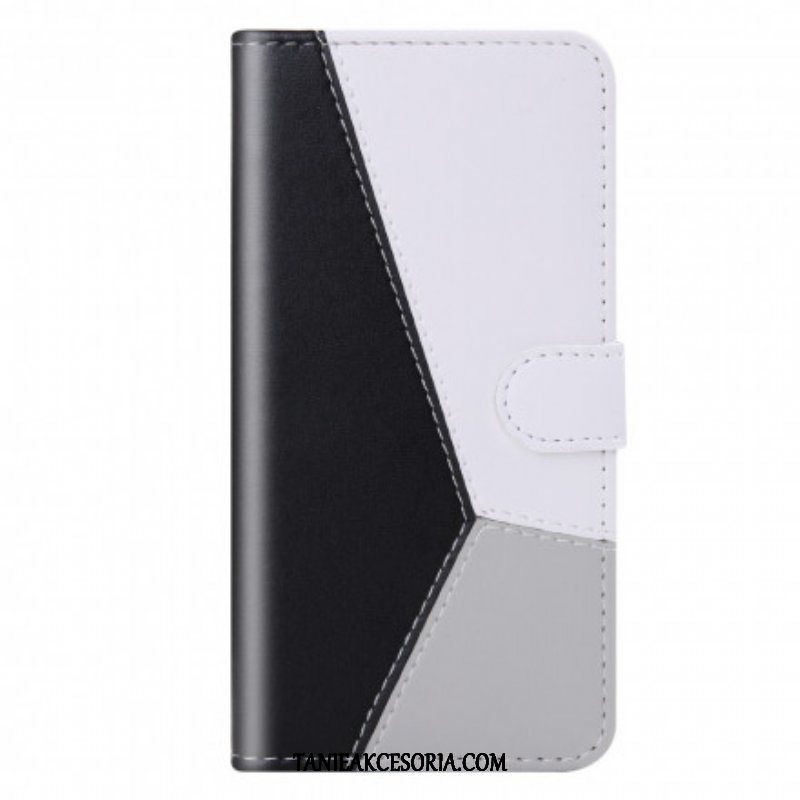 Etui Folio do Samsung Galaxy M12 / A12 Trójkolorowy Efekt Skóry