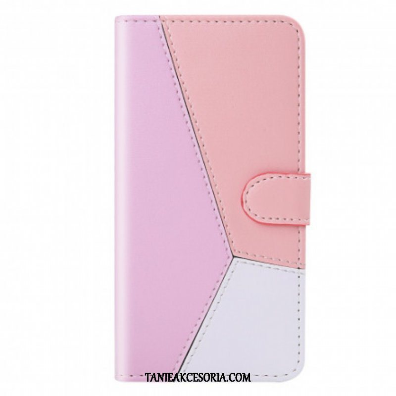 Etui Folio do Samsung Galaxy M12 / A12 Trójkolorowy Efekt Skóry