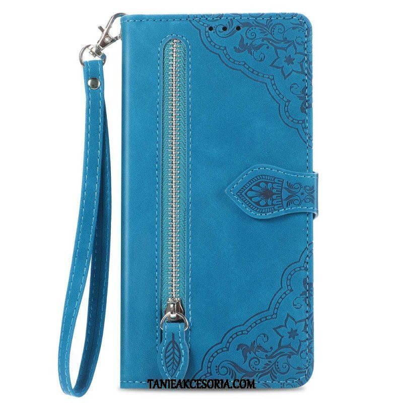 Etui Folio do Samsung Galaxy M13 Portmonetka Z Przodu W Kwiaty