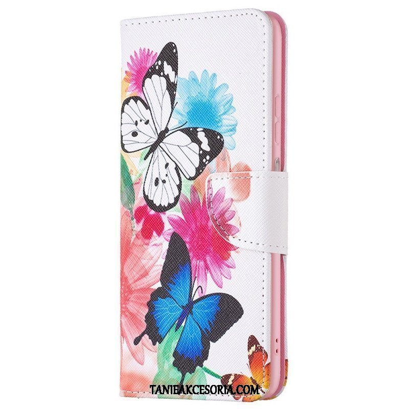 Etui Folio do Samsung Galaxy M23 5G Akwarela Motyle