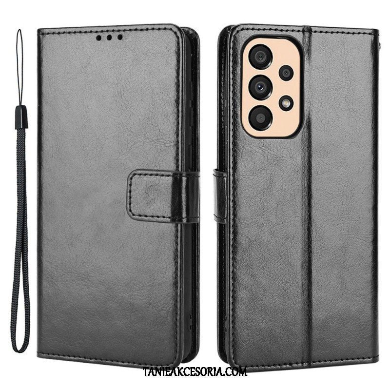 Etui Folio do Samsung Galaxy M23 5G Błyszcząca Sztuczna Skóra